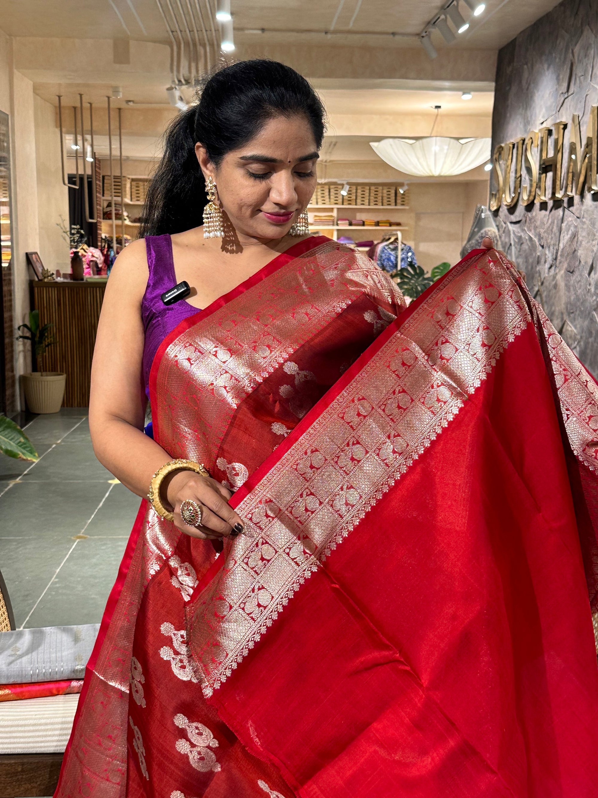 Meroon Venkatagiri Handloom Pure Silk Saree