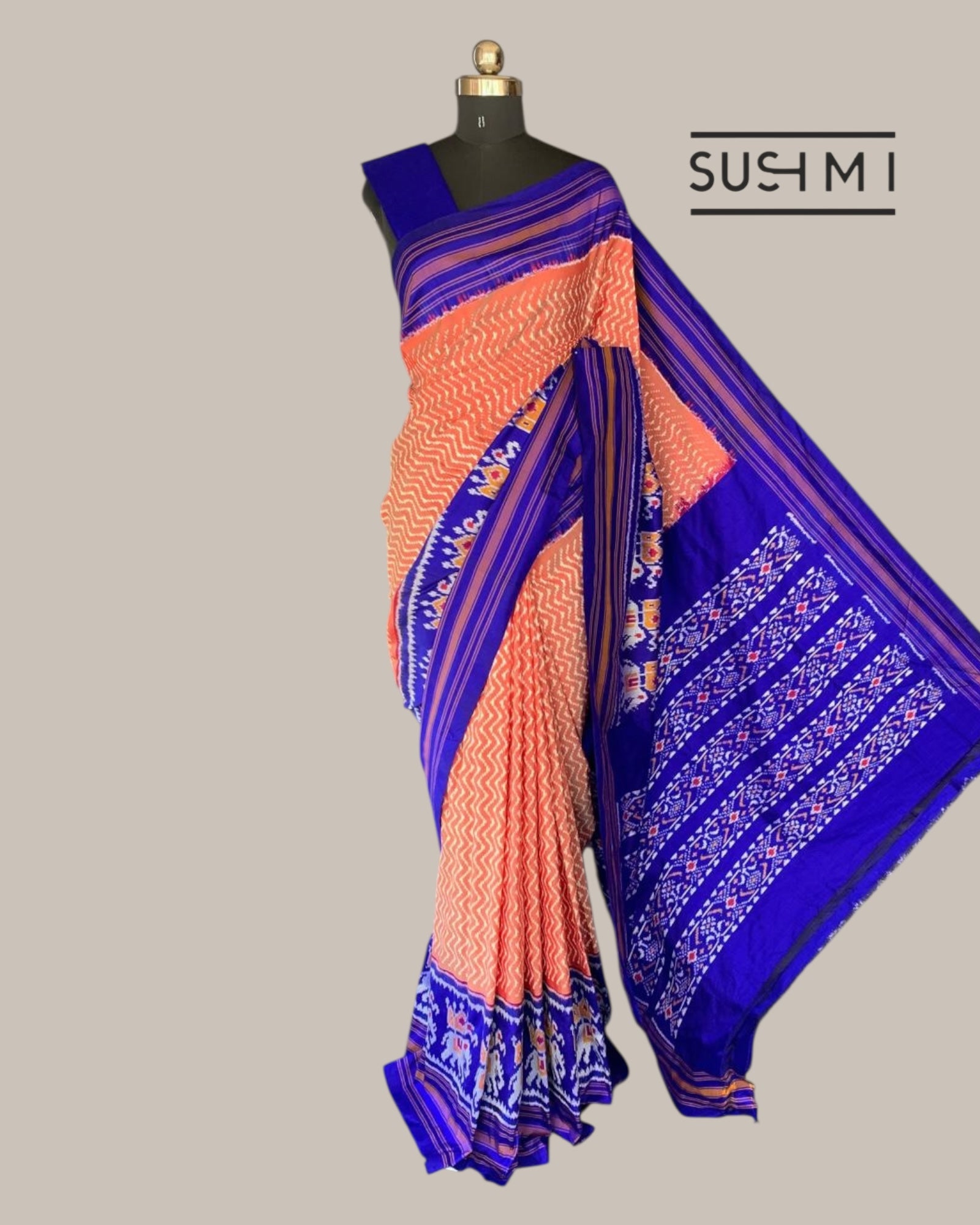 Pure Handloom Twill Ikkath Saree