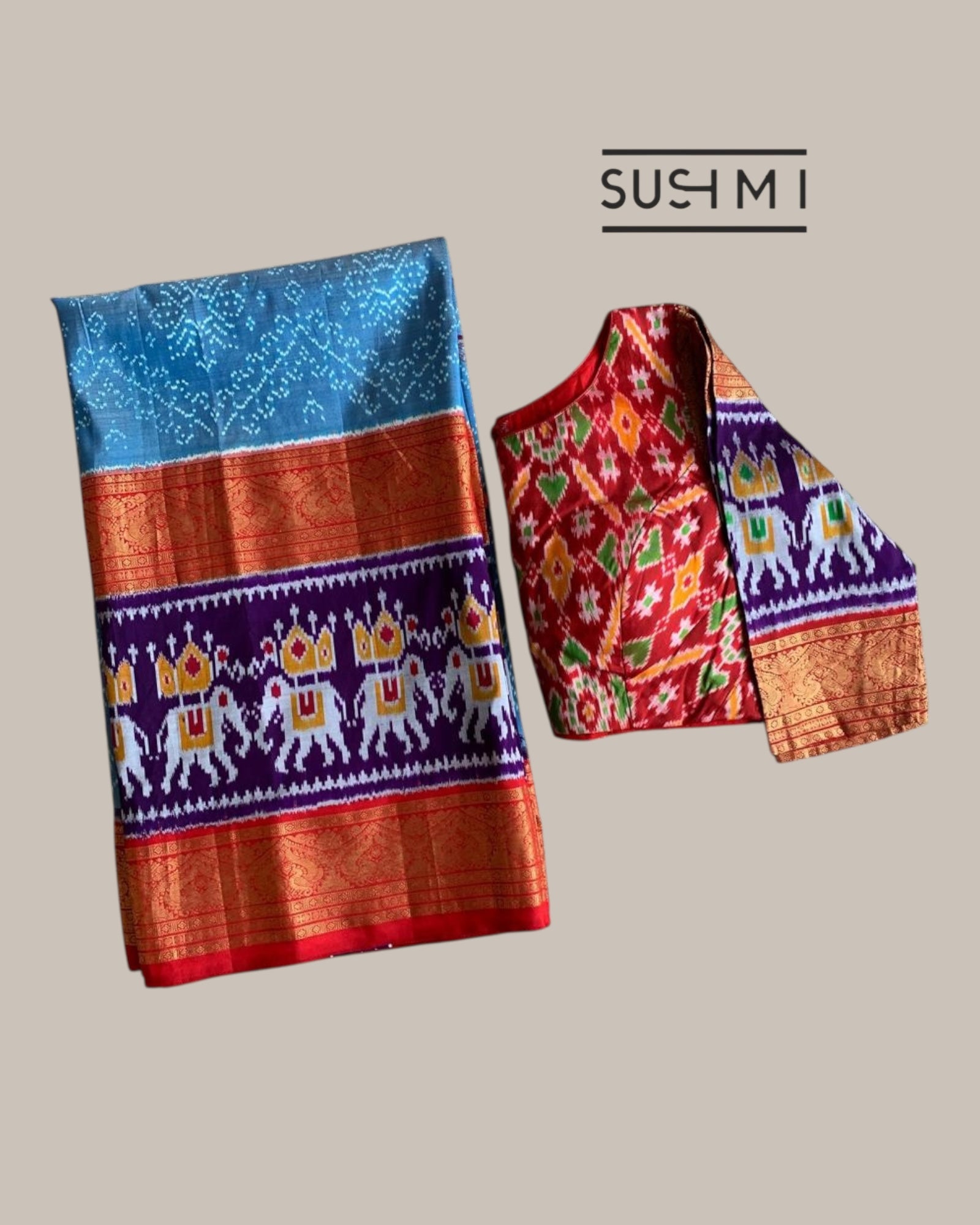 Pure Handloom Twill Ikkath Kanchi Saree