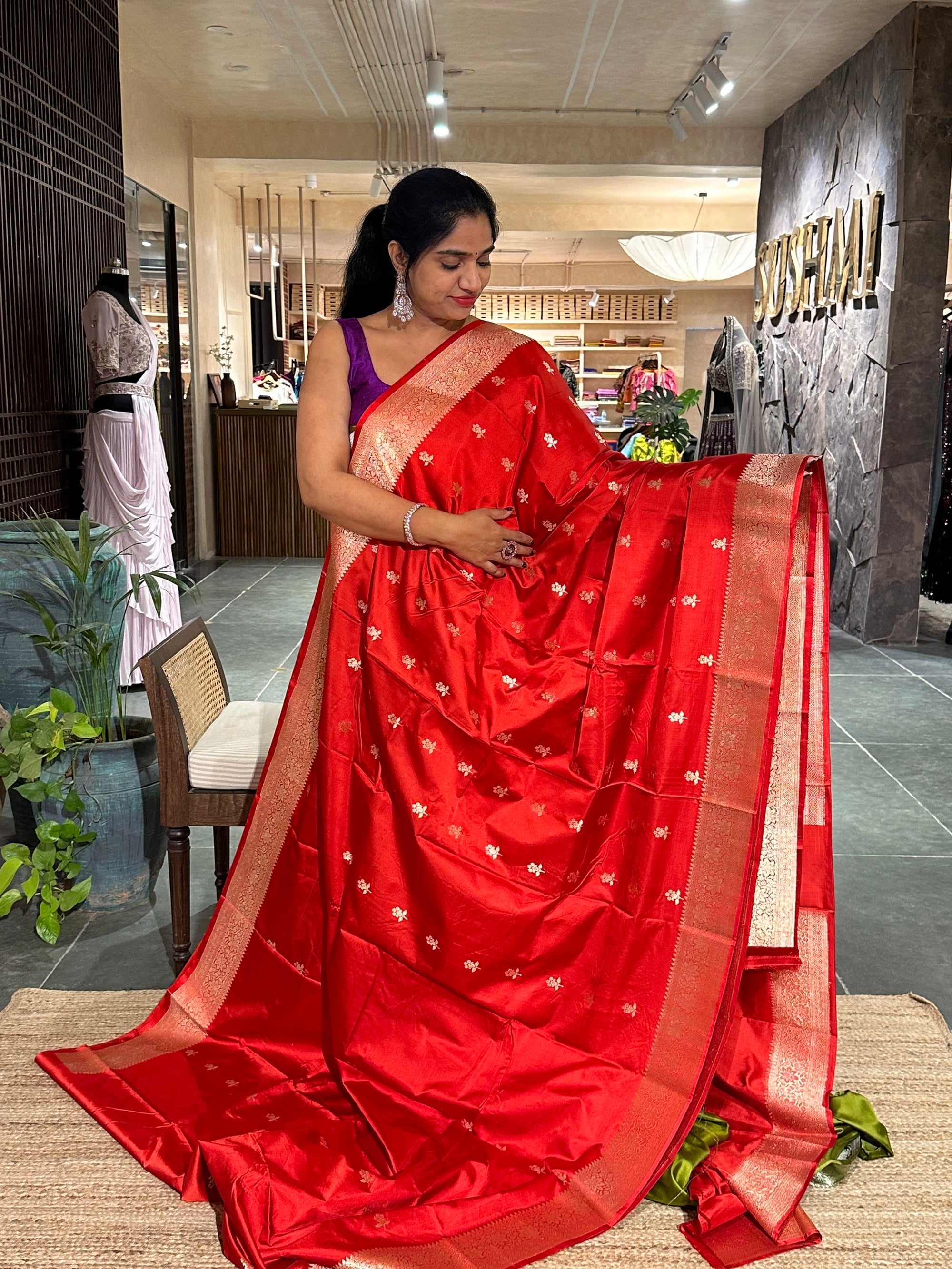 Pure Mashru Banarasi Silk Saree with kaduwa weaving