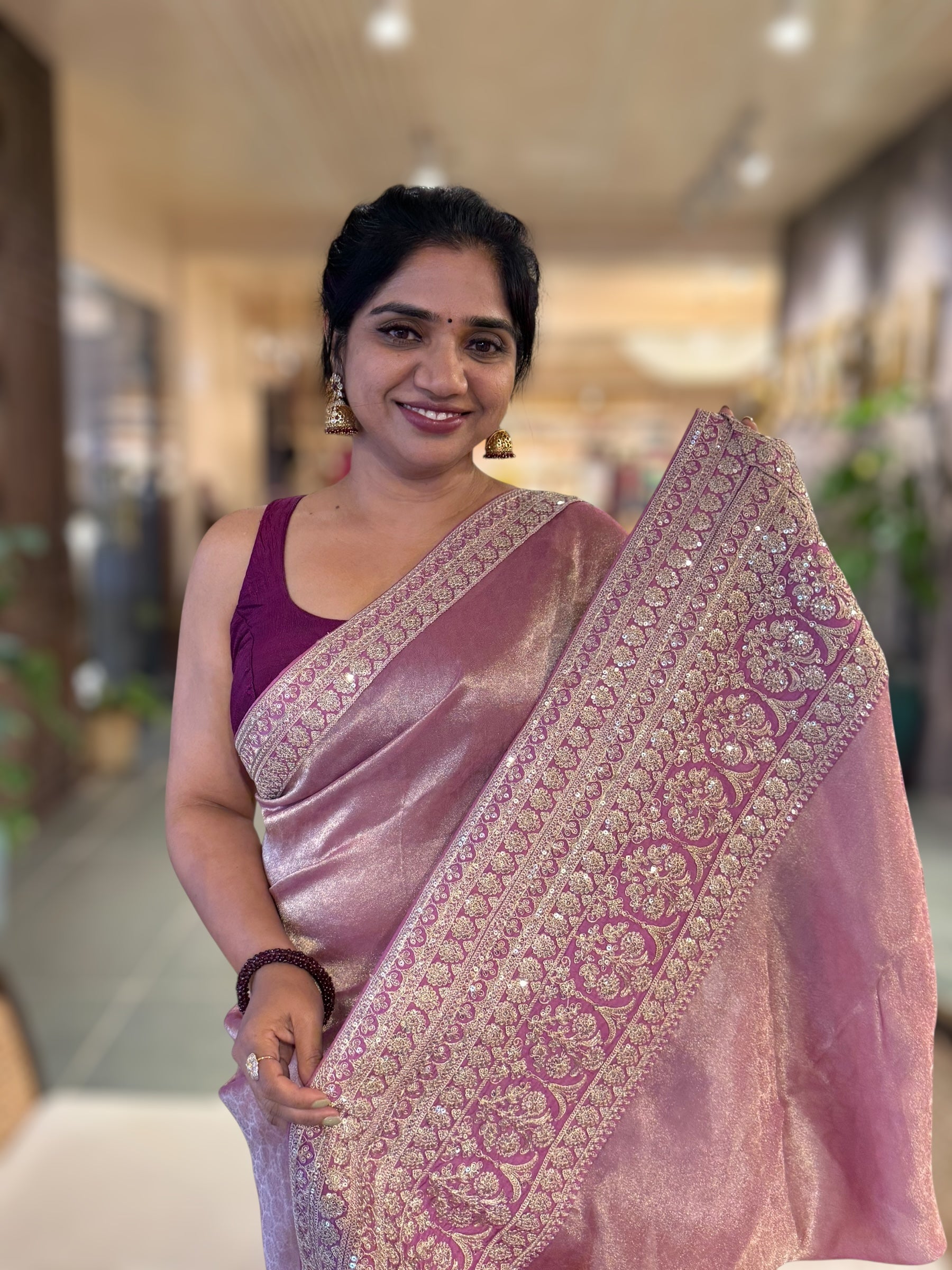 Banarasi Brocade Kora Tissue Saree With Sabyasachi Borders and Blouse