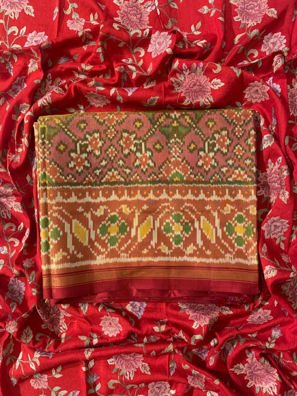 Twill Weave  Patan Patola Tissue Saree