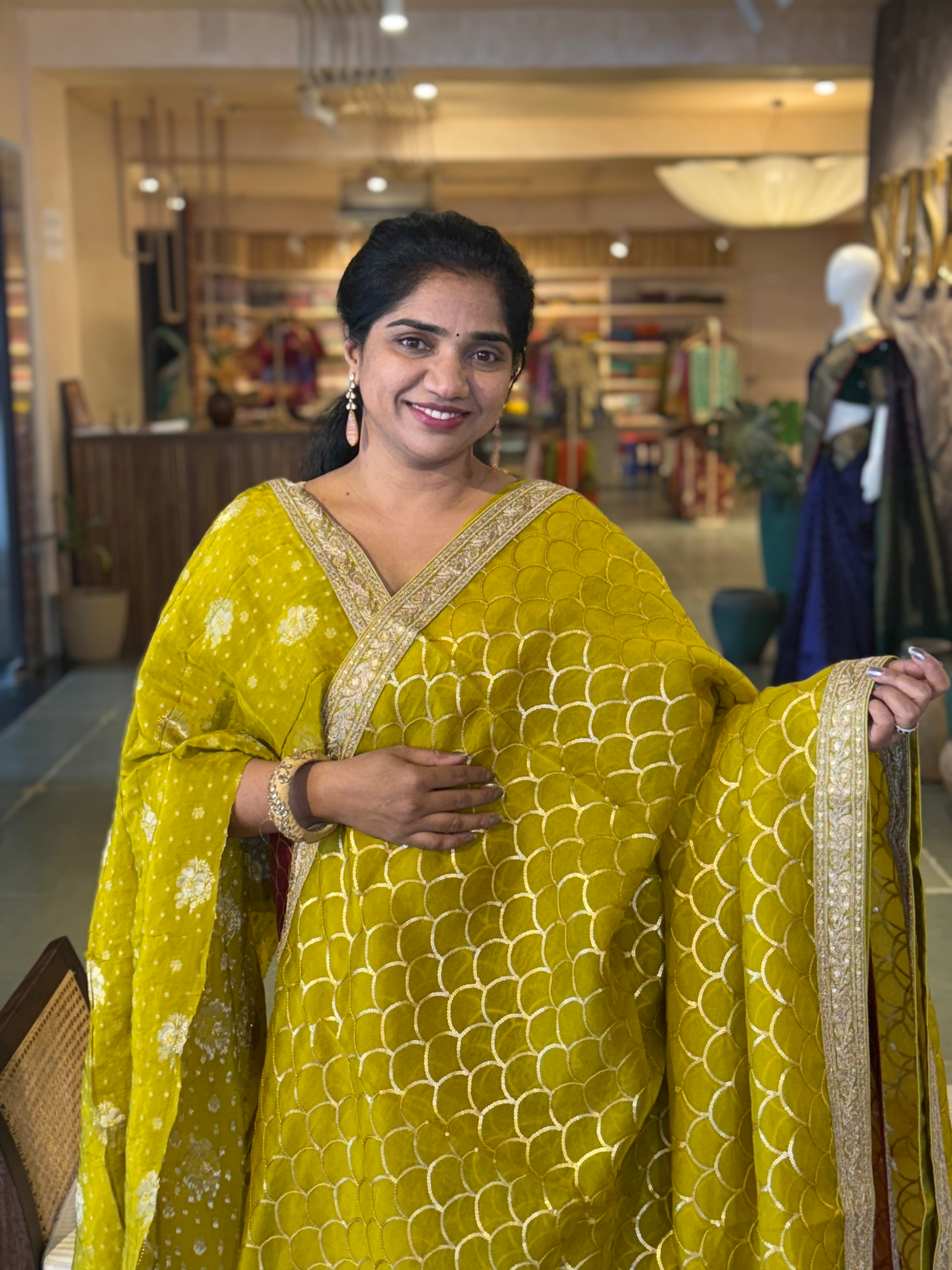 Burgundy Color Pure Organza allover Sequnce Saree in Sabhyasachi Style