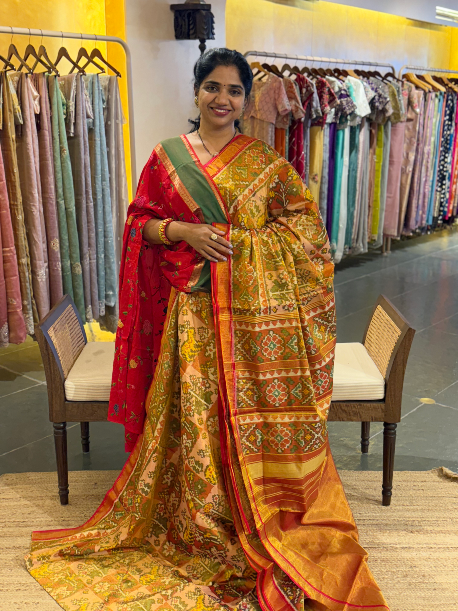 Twill Weave  Patan Patola Tissue Saree