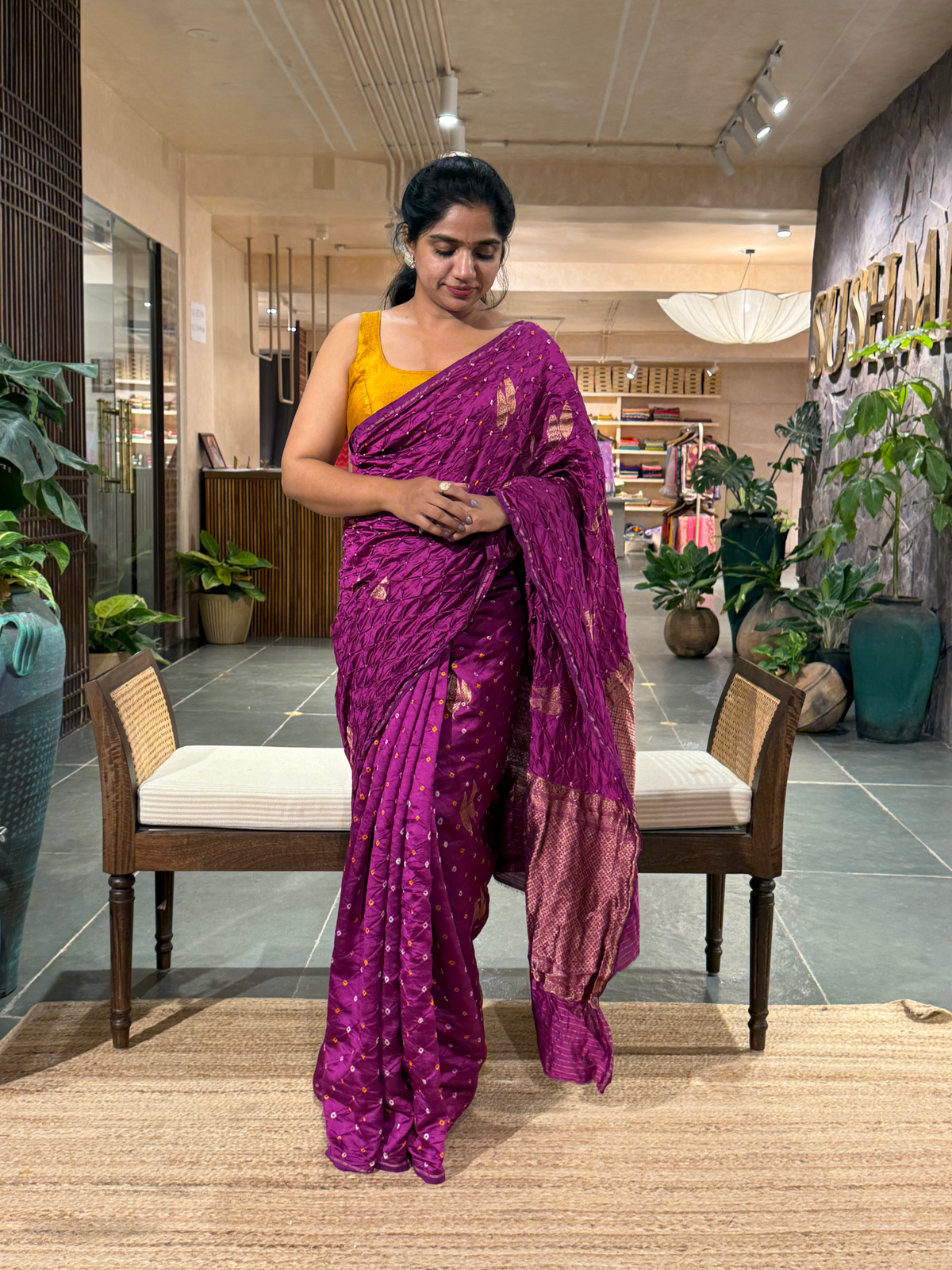 SCBA1101 : Pure Handloom Banarasi Chiniya Bandhej Saree with Patola Blouse