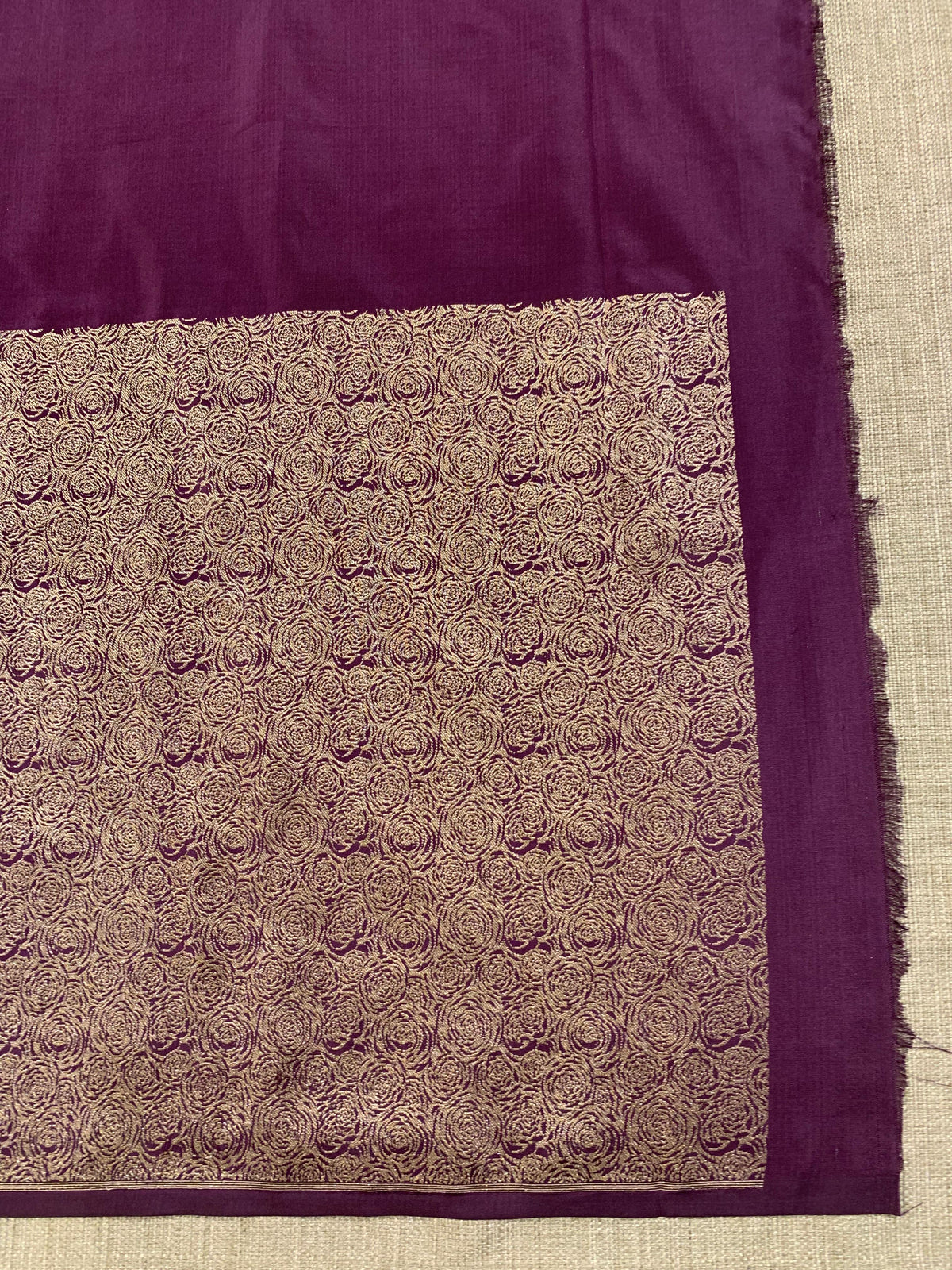 Wine and Antique Gold Designer Banarasi Silk Saree