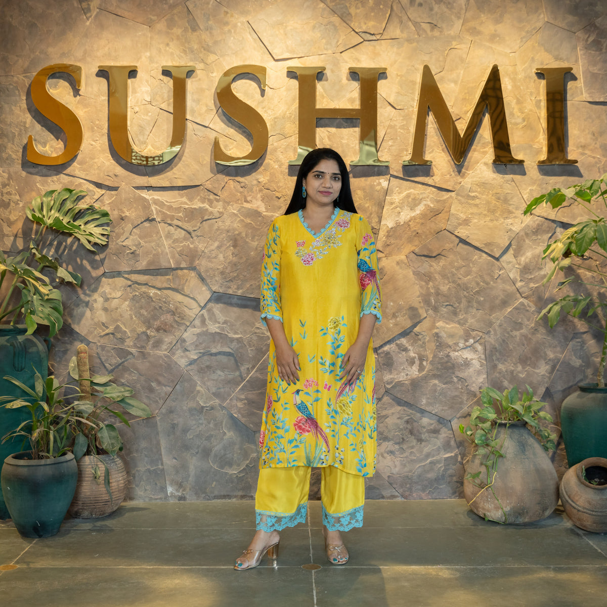 Chinnon printed Coordset with handwork