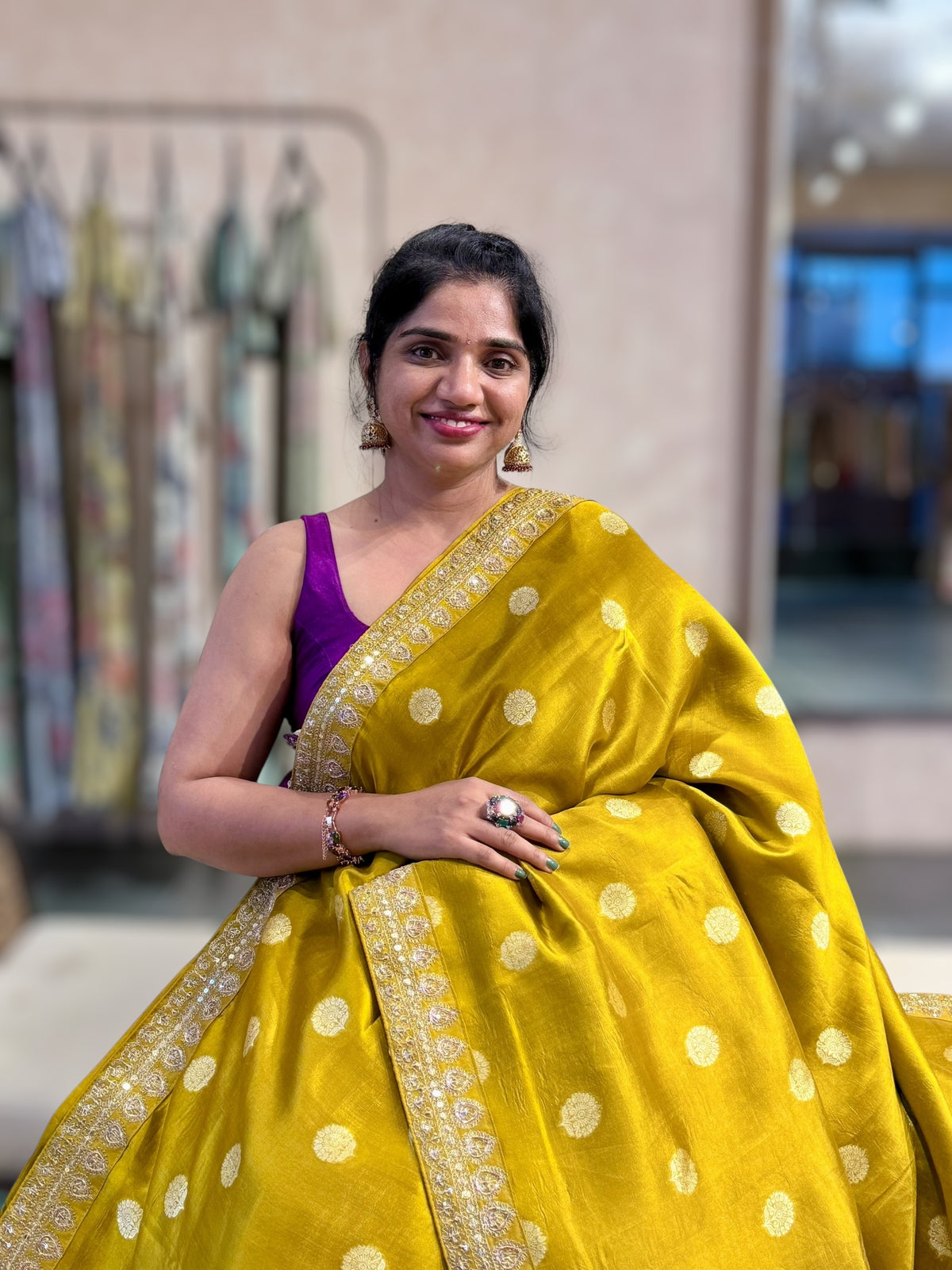 Olive Pure Handloom Banarasi Silk Saree With Handwork Borders and Blouse