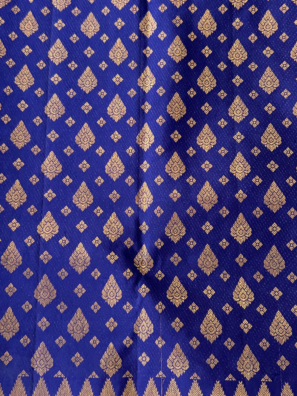 Purplish  Blue & Peach Pink Pure Kanchi Pattu Saree