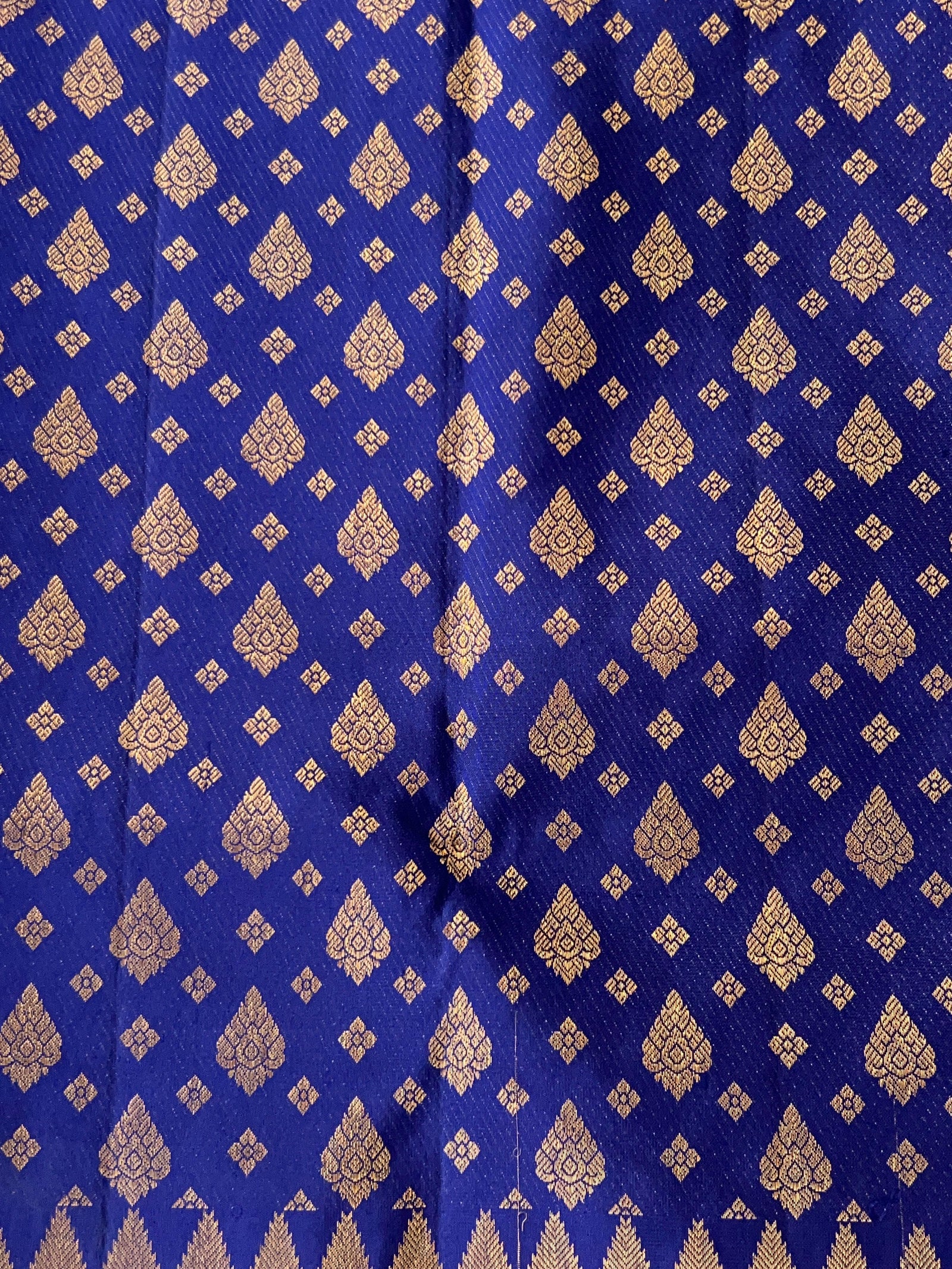 Purplish  Blue & Peach Pink Pure Kanchi Pattu Saree