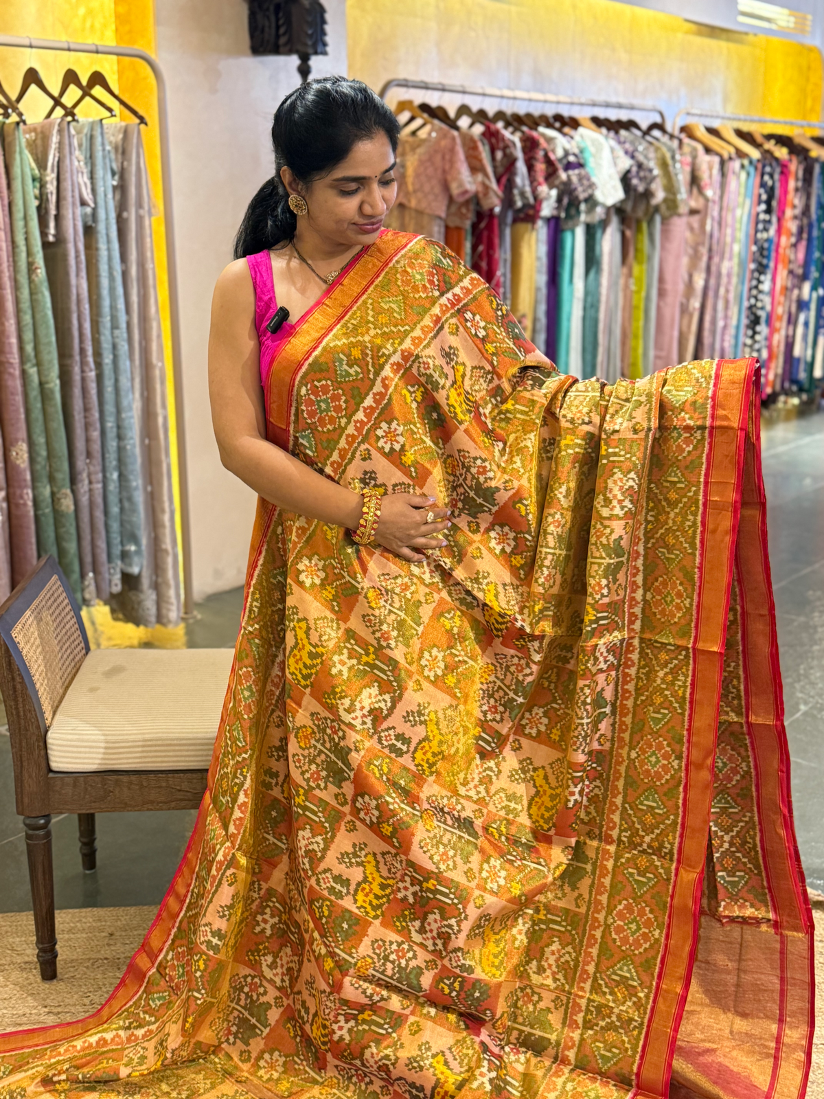 Twill Weave  Patan Patola Tissue Saree
