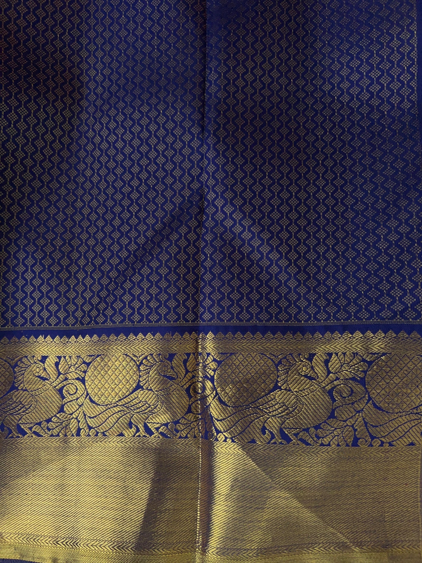 Pure Kanchi Pattu Saree – Baby Pink with Midnight Blue