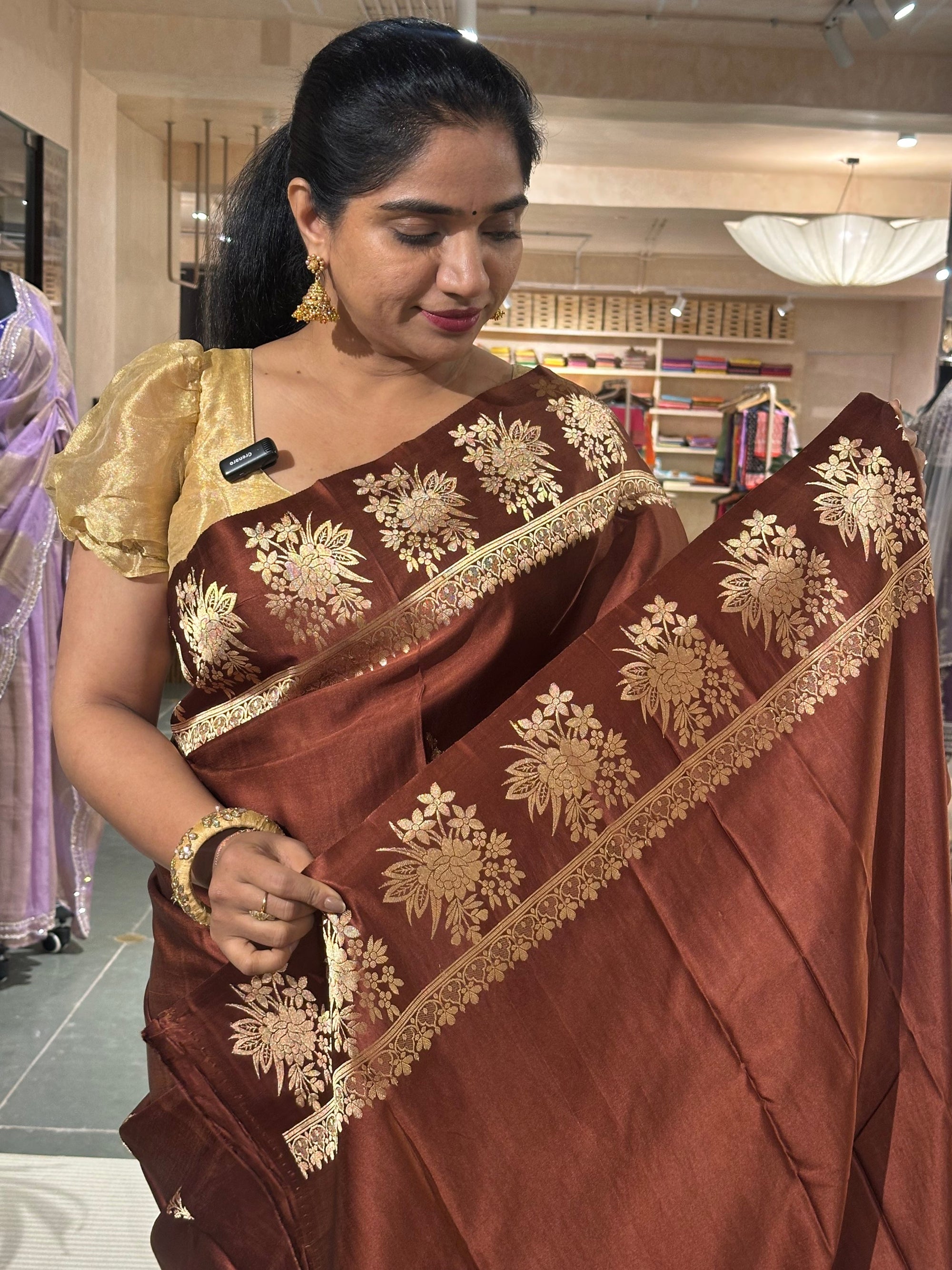 Pure Banarasi Handloom Mashru Silk Saree