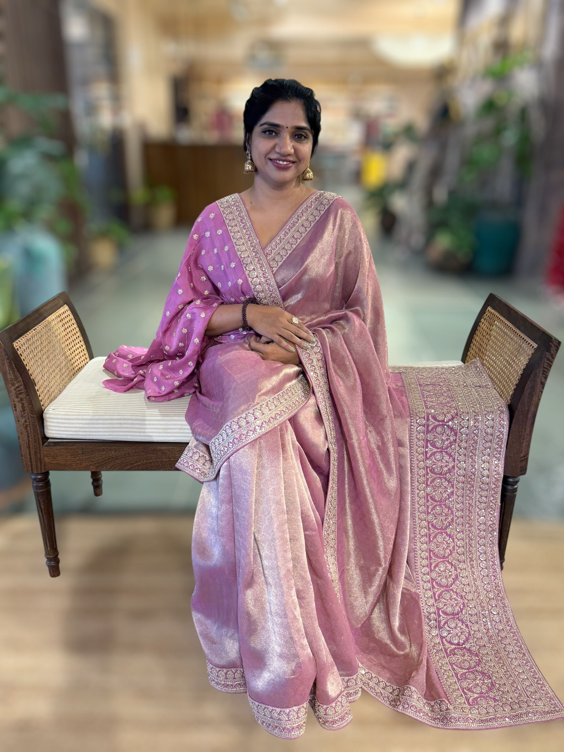 Banarasi Brocade Kora Tissue Saree With Sabyasachi Borders and Blouse