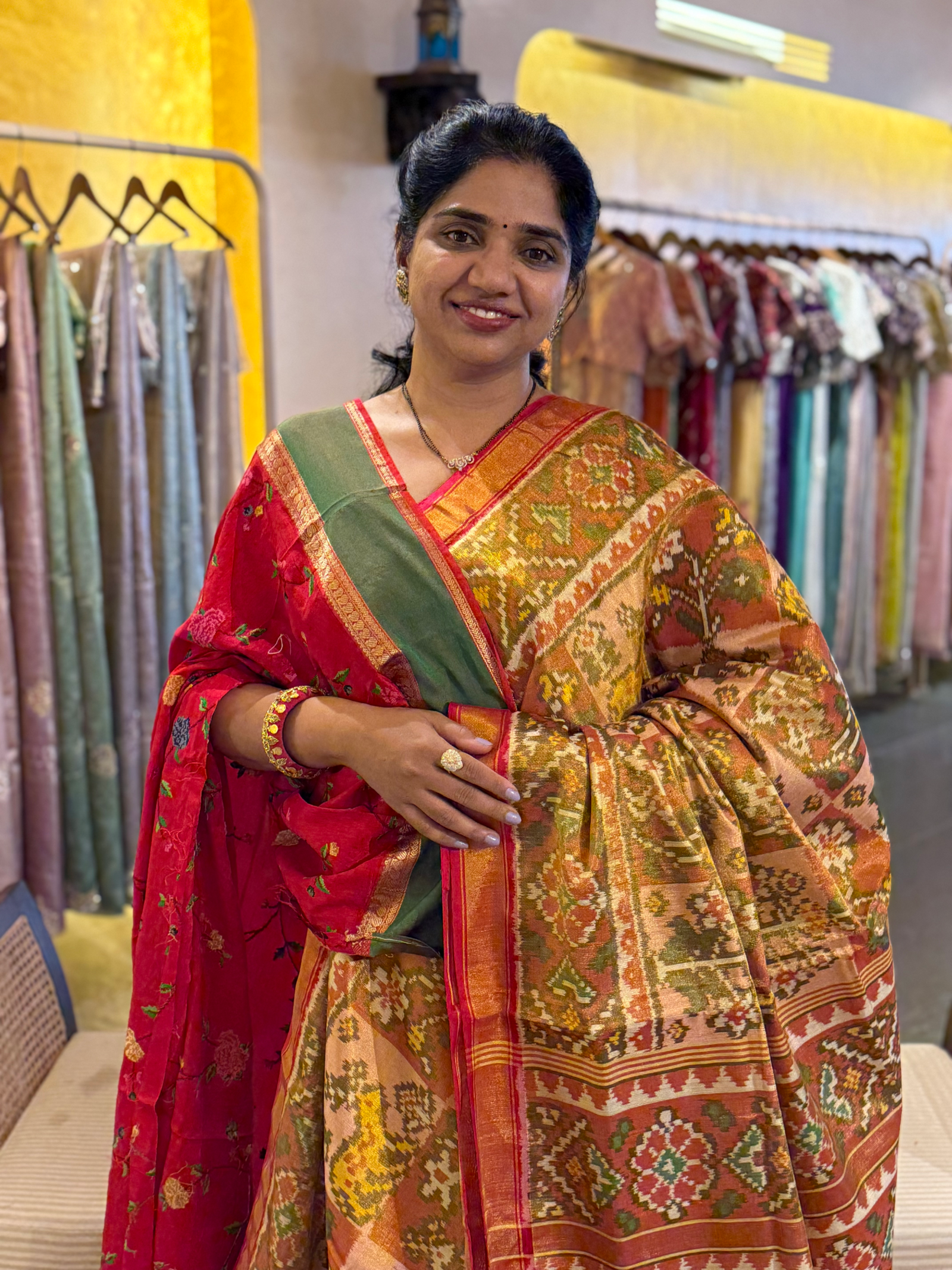 Twill Weave  Patan Patola Tissue Saree