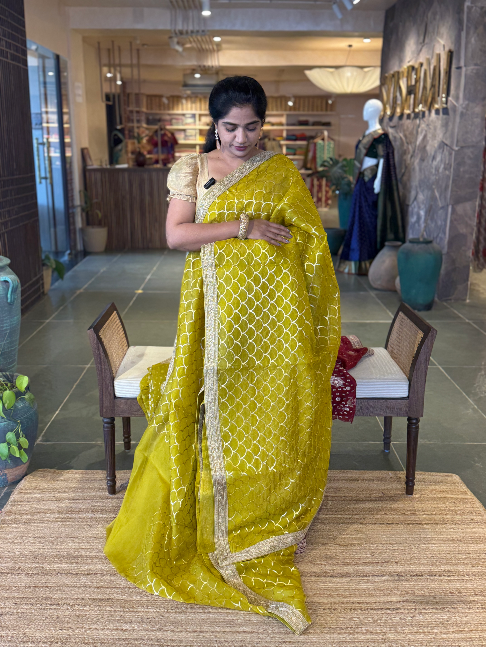 Burgundy Color Pure Organza allover Sequnce Saree in Sabhyasachi Style