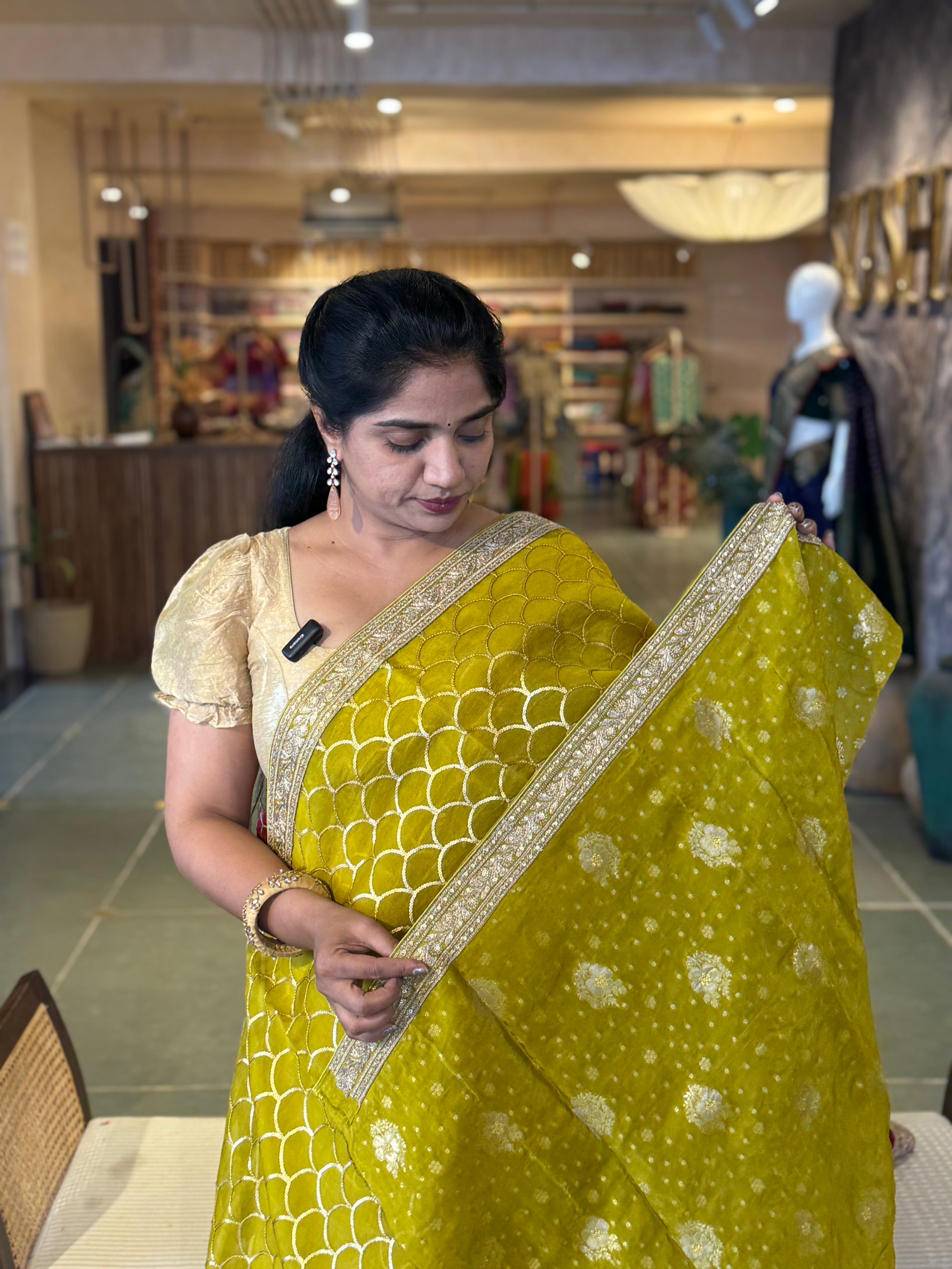Burgundy Color Pure Organza allover Sequnce Saree in Sabhyasachi Style