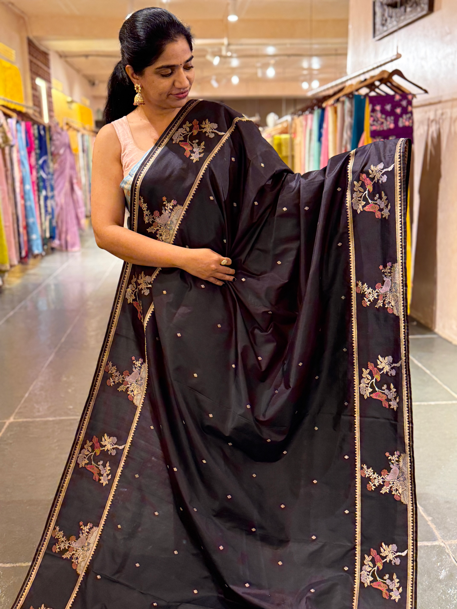 Black Designer Banarasi Silk Saree