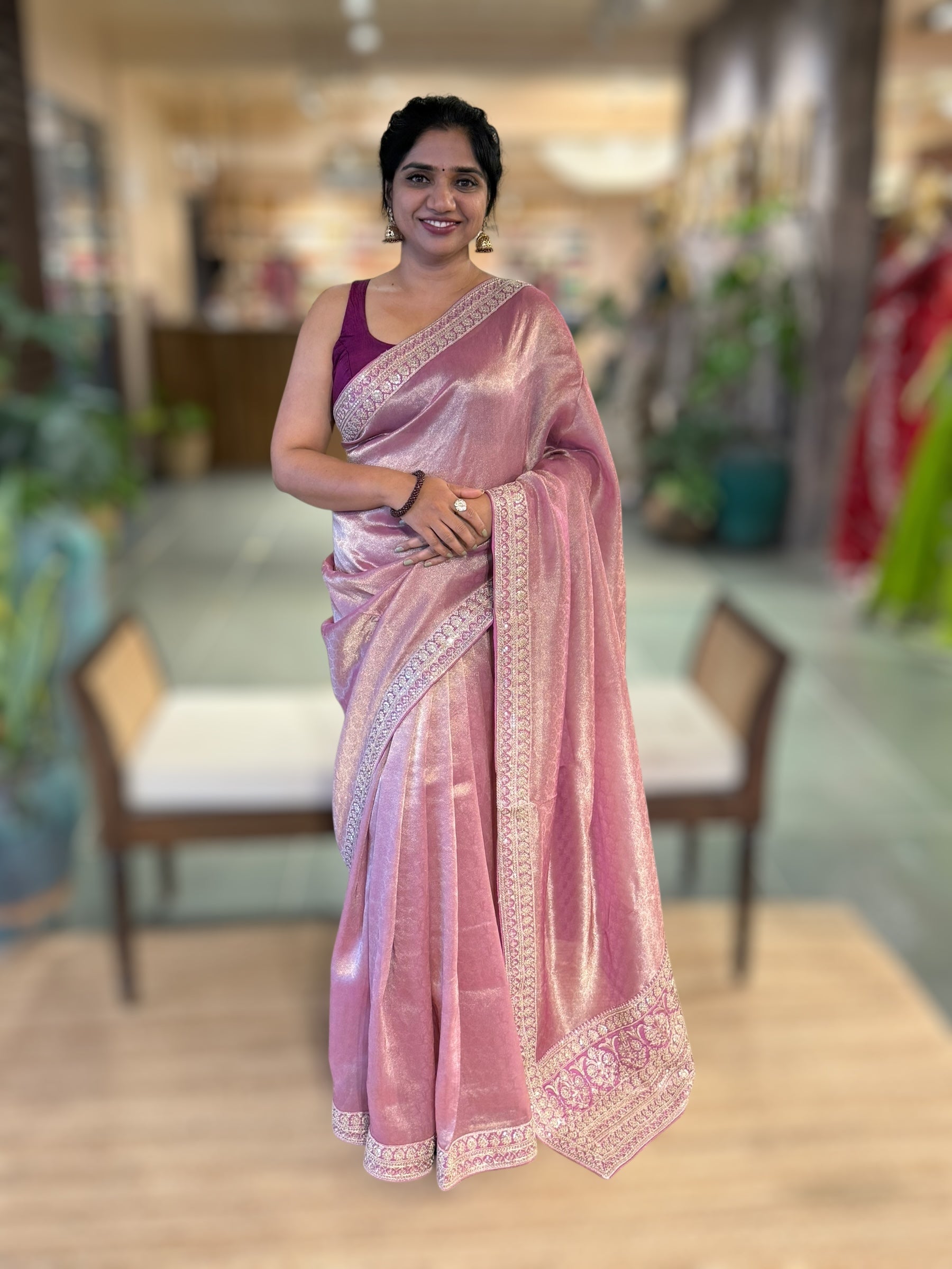 Banarasi Brocade Kora Tissue Saree With Sabyasachi Borders and Blouse
