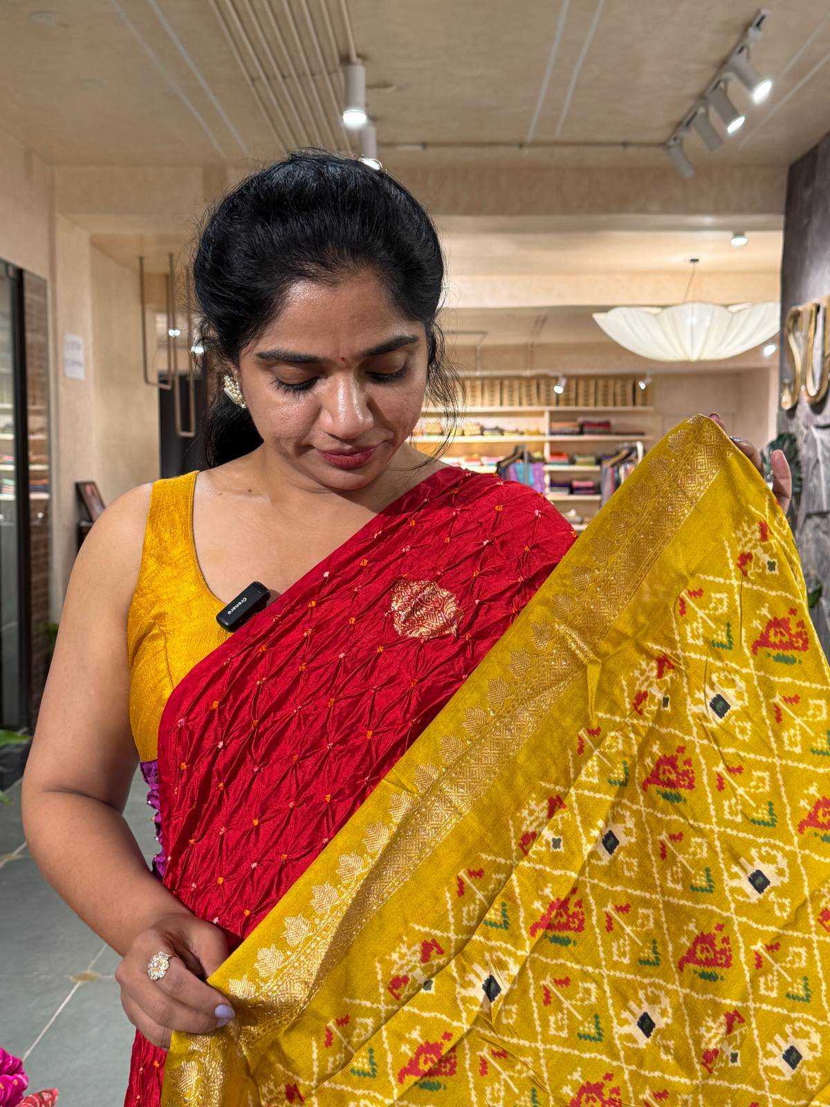 SCBA1101 : Pure Handloom Banarasi Chiniya Bandhej Saree with Patola Blouse