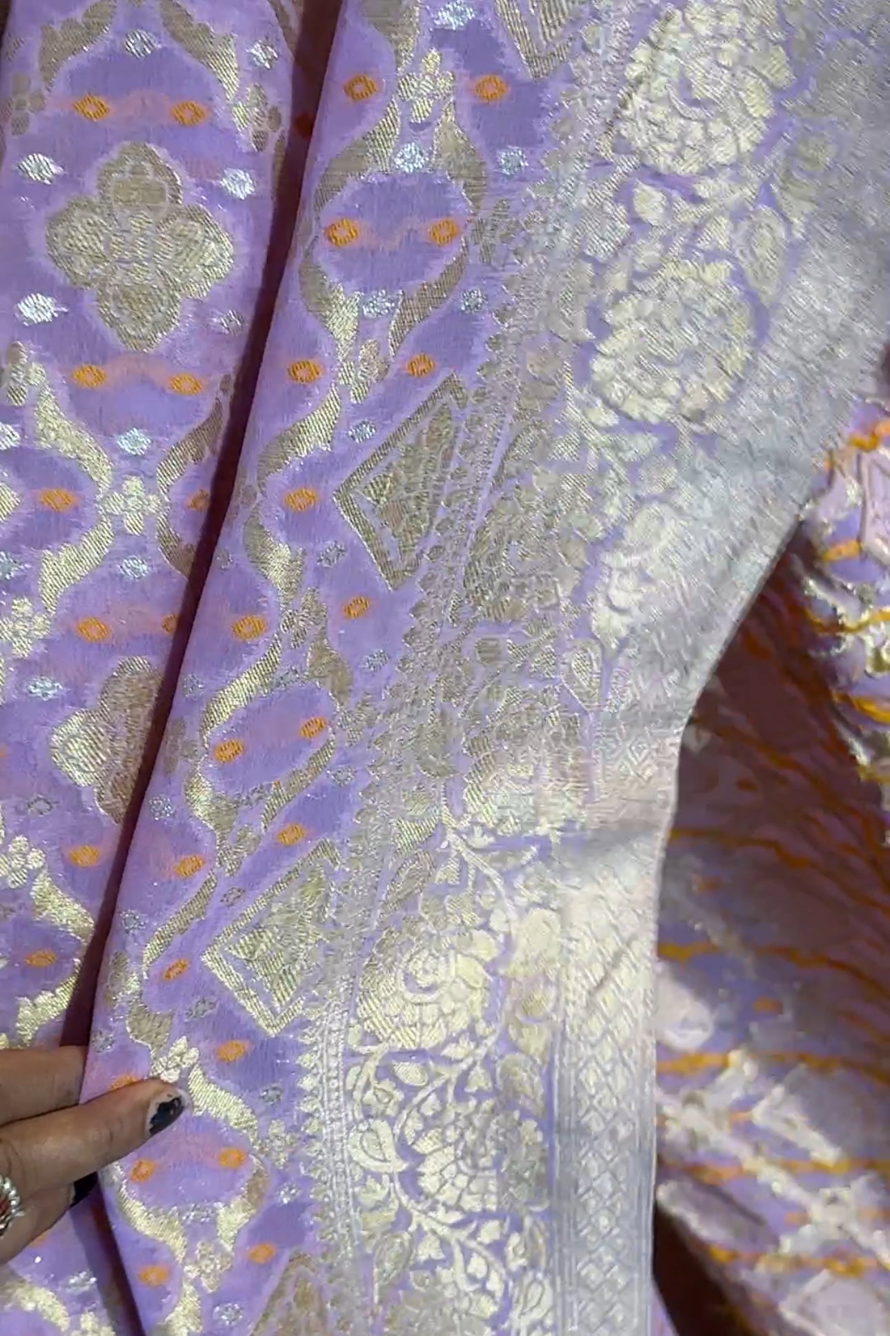 Lilac Banarasi Bandhini Gorgette