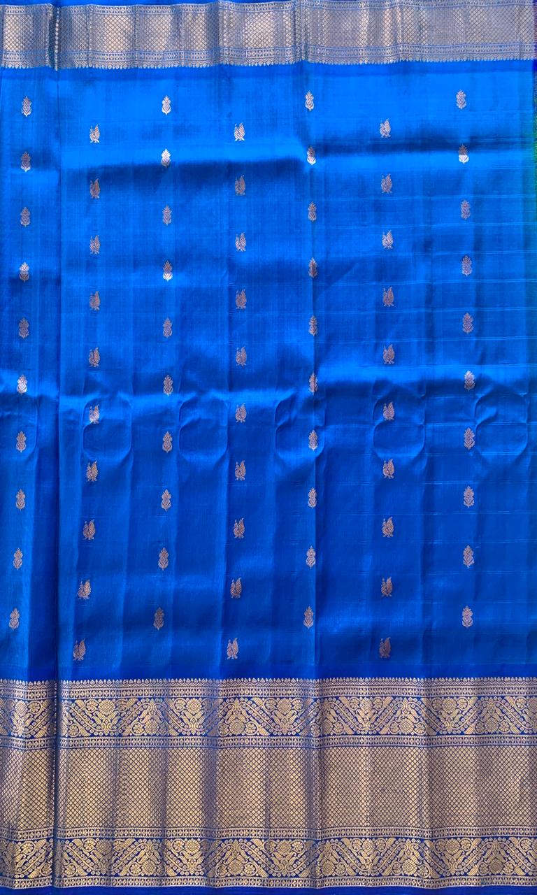 Vintage Gadwal Handloom Checks Pure Silk Saree