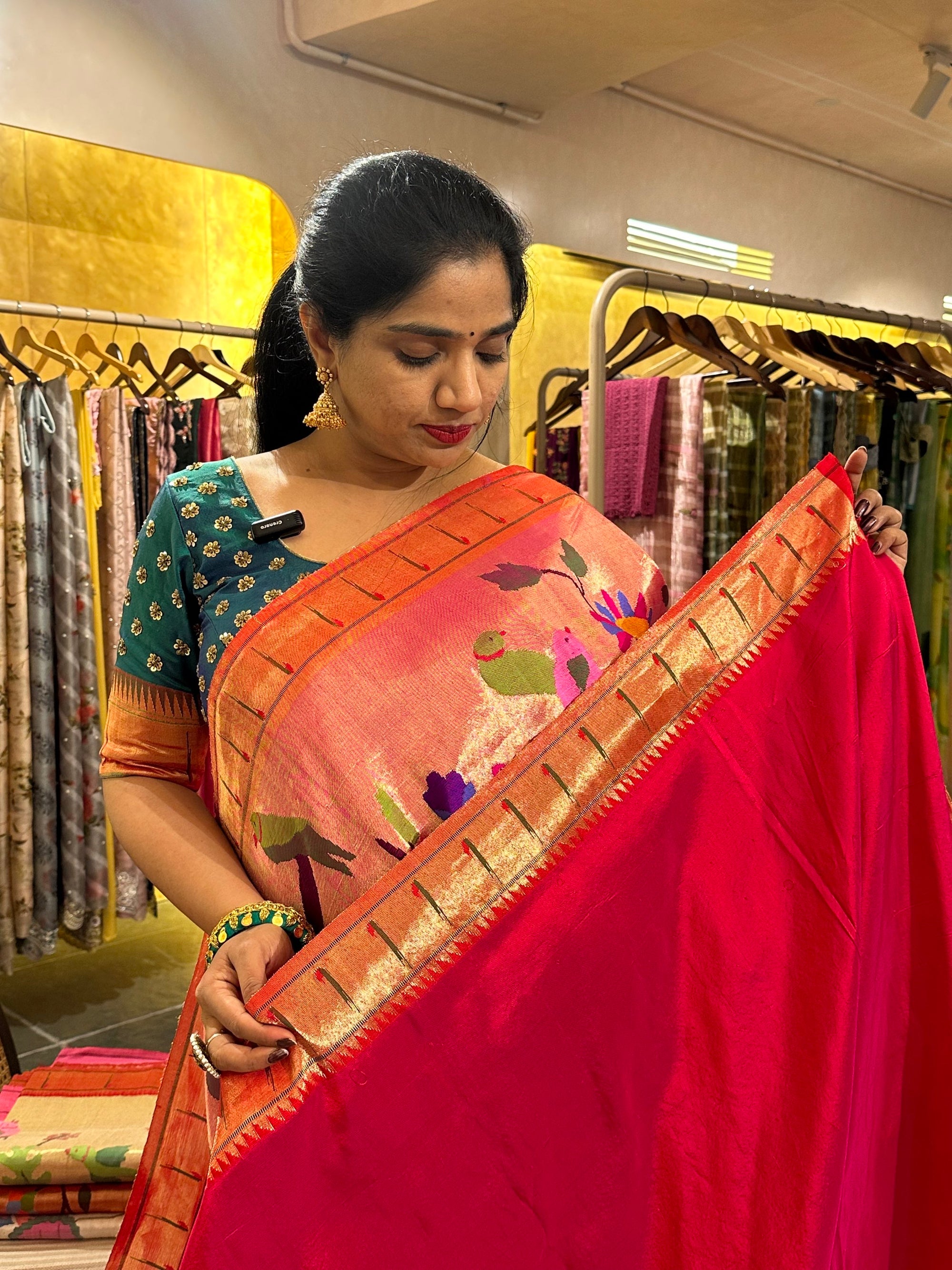 Light Pink Tissue Allover Pure Handloom Paithani Saree
