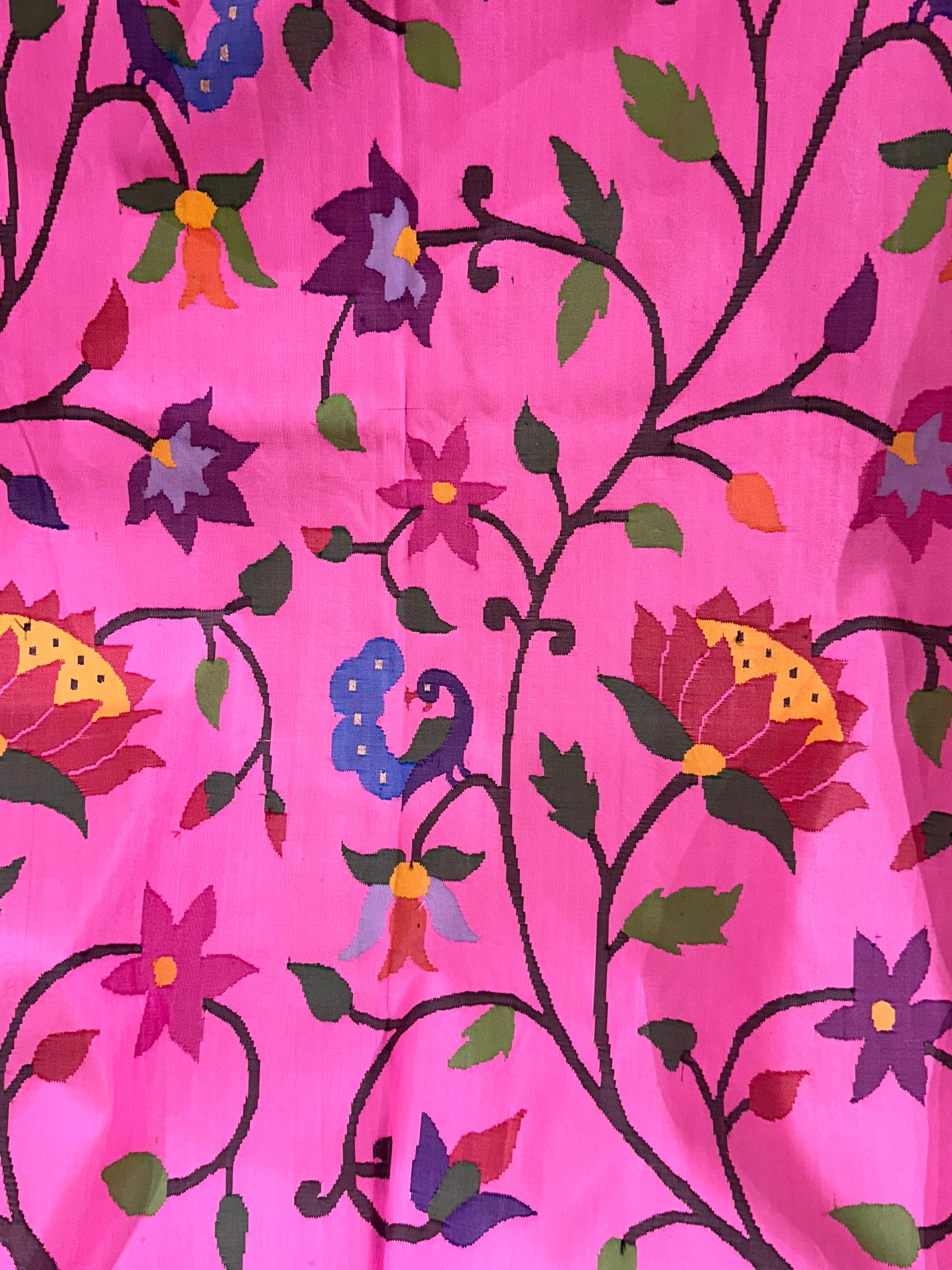 Lotus Pink Allover Pure Handloom Paithani Saree